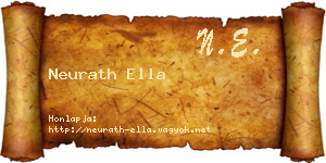Neurath Ella névjegykártya